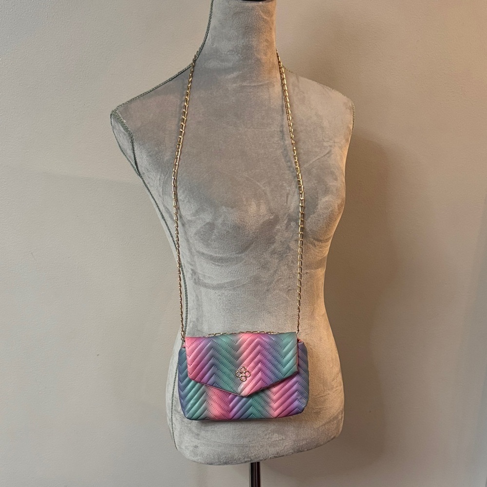 Multicolor Quilted Chain Bag EUC